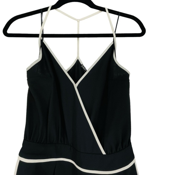 Razor Back Wide Leg Black White Jumpsuit - Sz 0 Chic Date Night Feminine - Picture 4 of 13